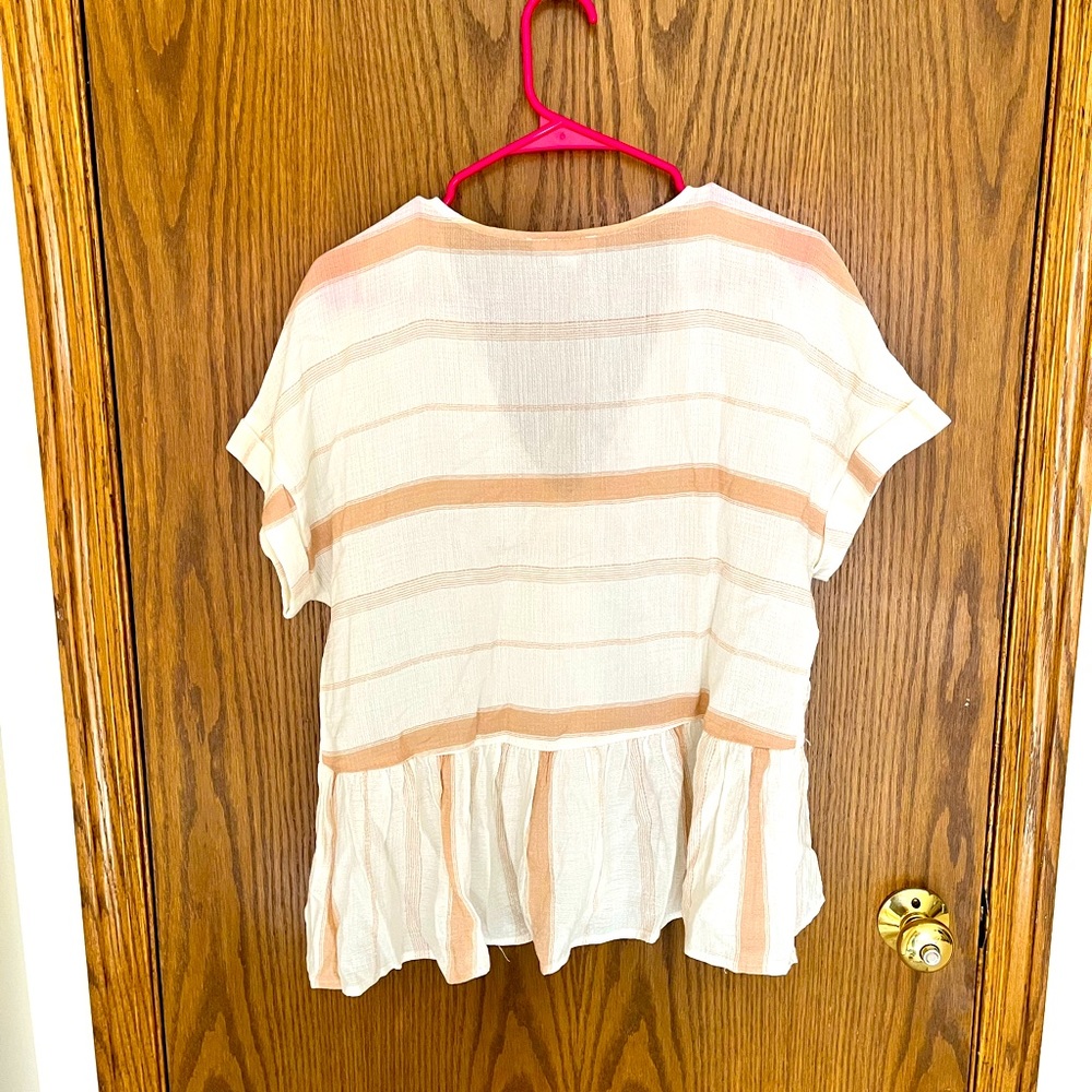 Blu Pepper Striped Babydoll Blouse